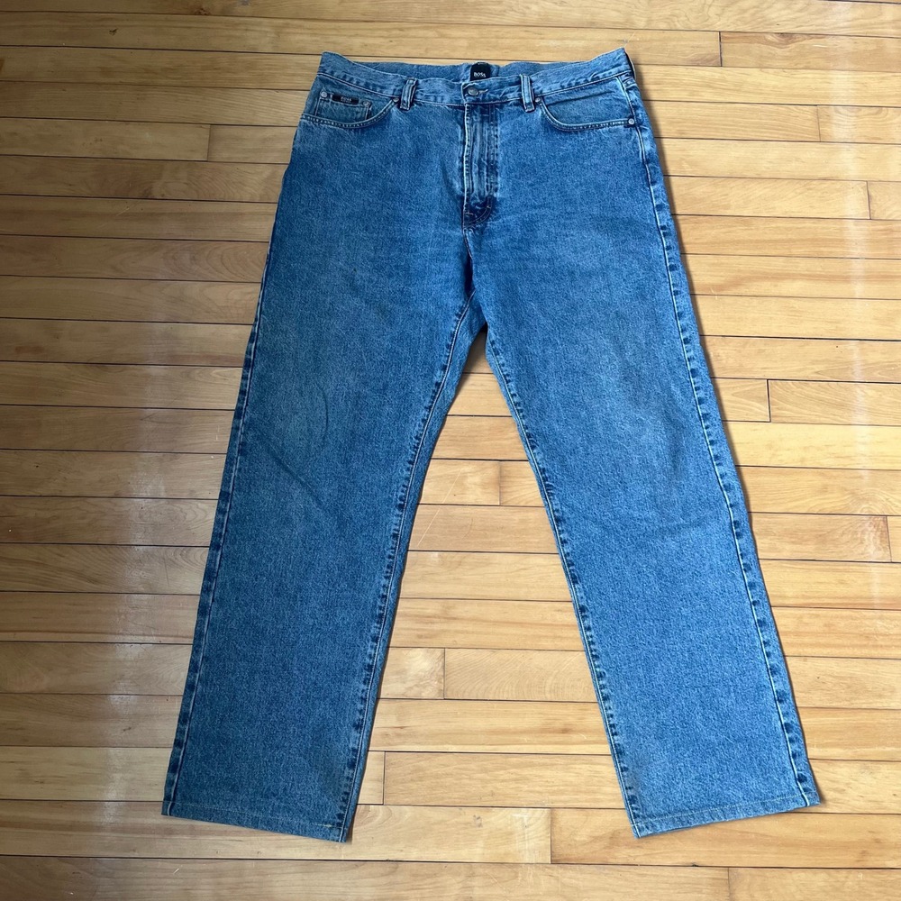 Hugo Boss Arkansas 18192 Mens Straight Leg Blue Denim Jeans Size 38x36
